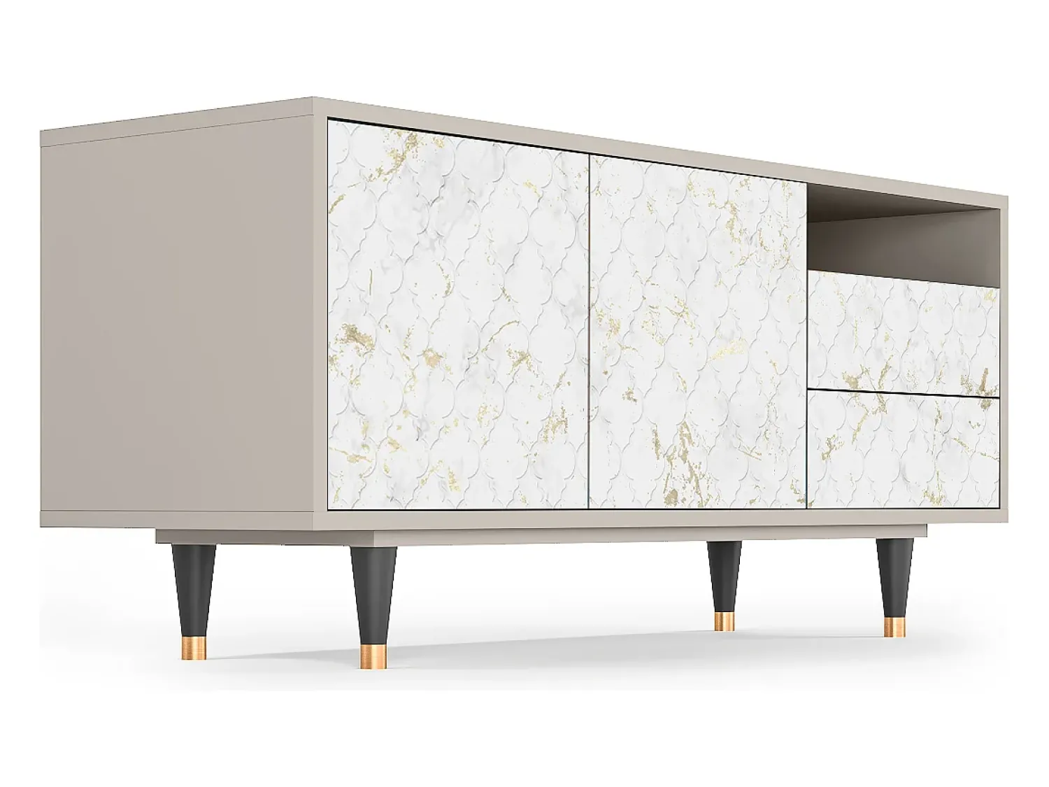 Móvel De Tv| Mueble de TV - 125х56х41 cm - T7 - Sweet Cotton, Areia Bege