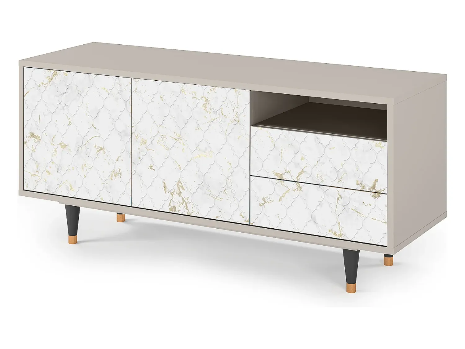 Móvel De Tv| Mueble de TV - 125х56х41 cm - T7 - Sweet Cotton, Areia Bege