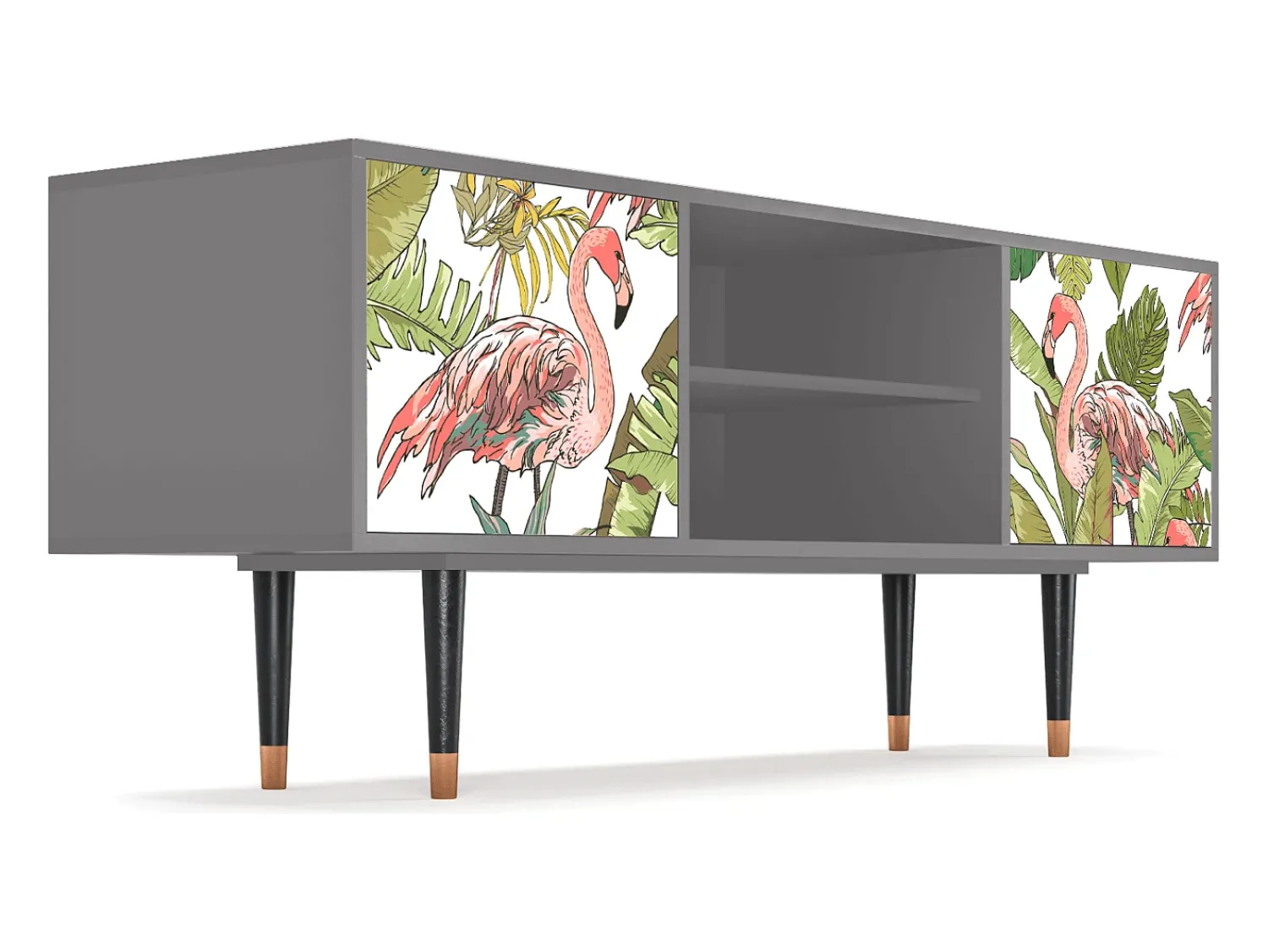 Mueble de TV - 170х69х48 cm - T2 - Sweet Flamingo, Cinza^ Móvel De Tv