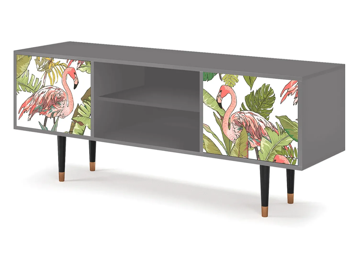 Mueble de TV - 170х69х48 cm - T2 - Sweet Flamingo, Cinza^ Móvel De Tv