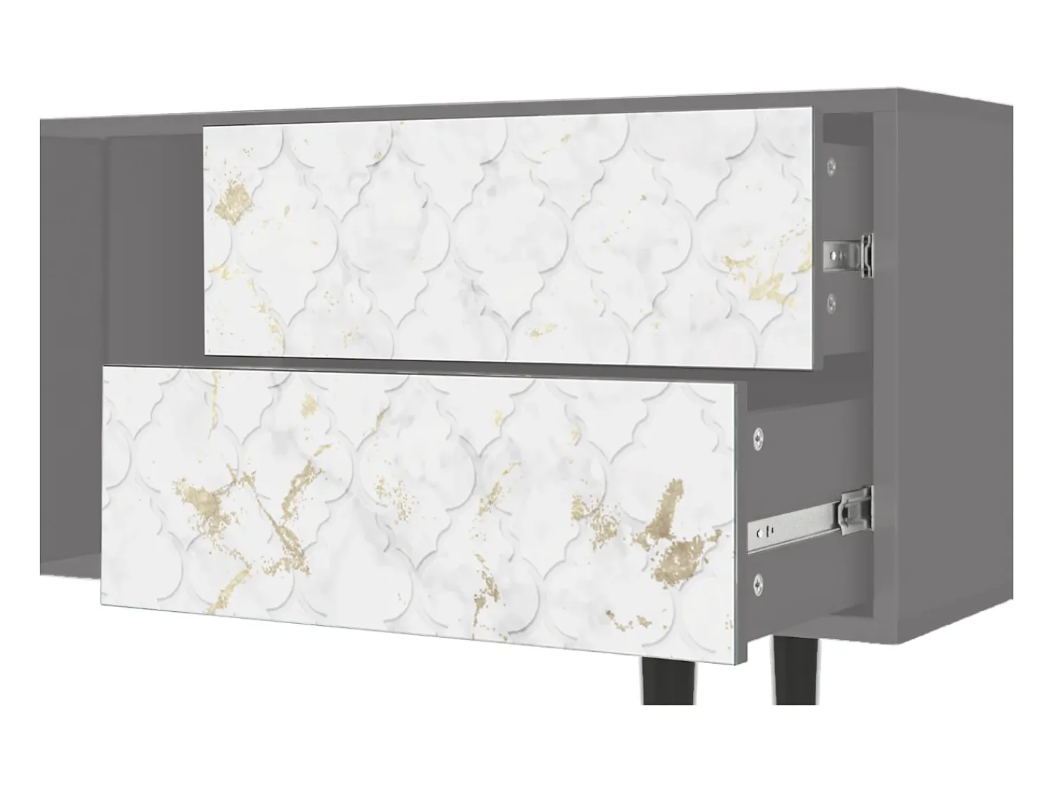 Best Mueble de TV - 170х69х48 cm - T1 - Sweet Cotton, Cinza Cinzento