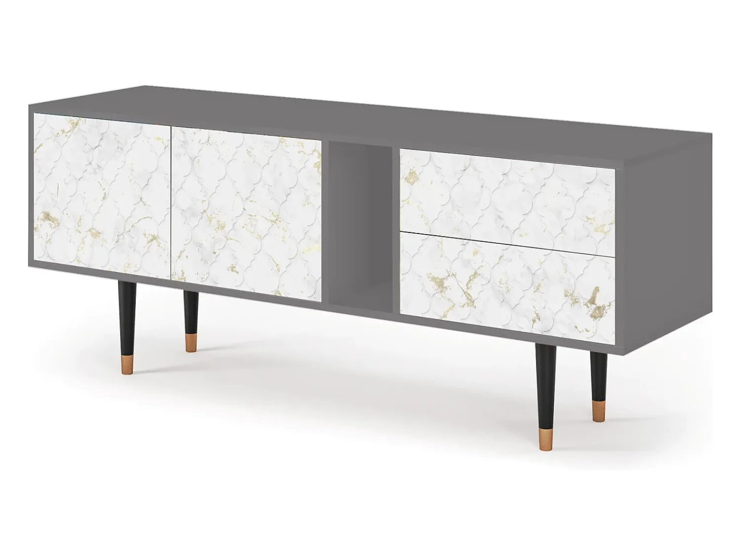 Best Mueble de TV - 170х69х48 cm - T1 - Sweet Cotton, Cinza Cinzento