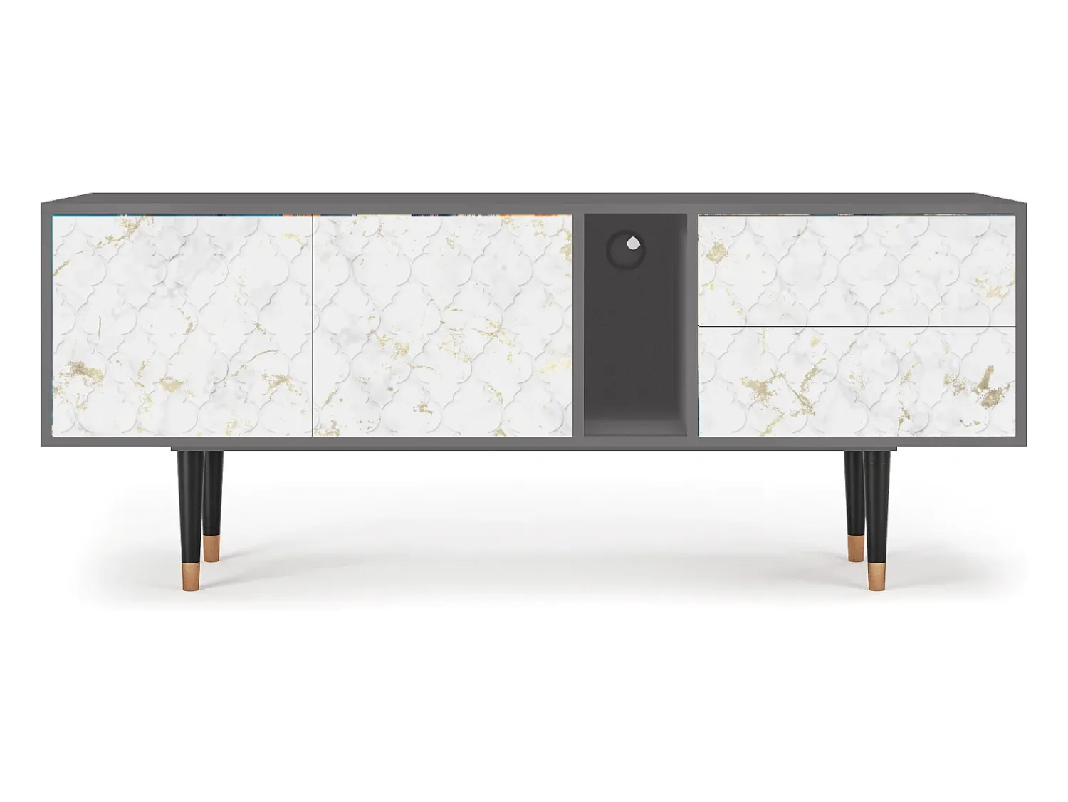 Best Mueble de TV - 170х69х48 cm - T1 - Sweet Cotton, Cinza Cinzento