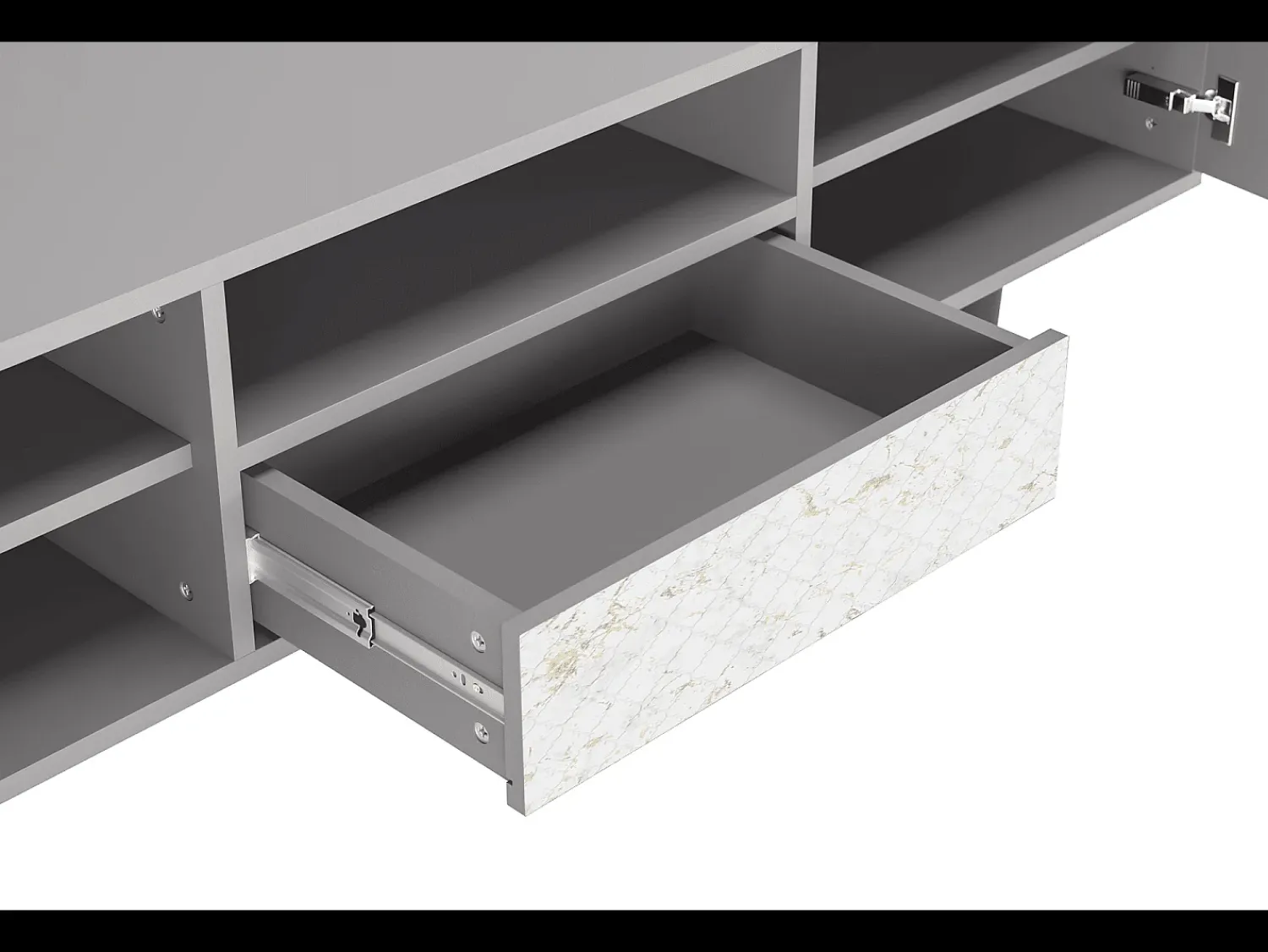Mueble de TV - 170х59х41 cm - T6 - Sweet Cotton, Cinza^ Móvel De Tv