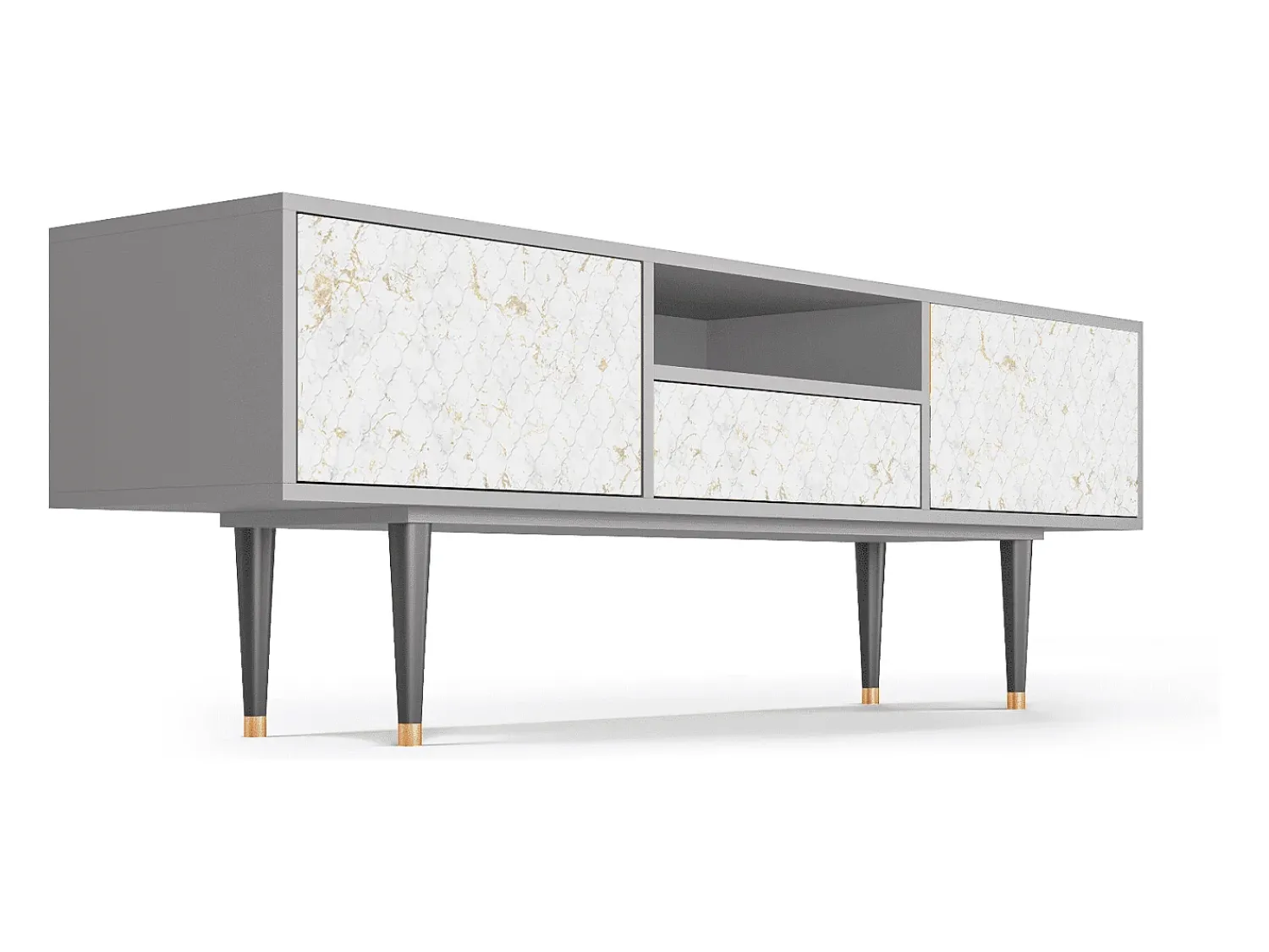 Mueble de TV - 170х59х41 cm - T6 - Sweet Cotton, Cinza^ Móvel De Tv