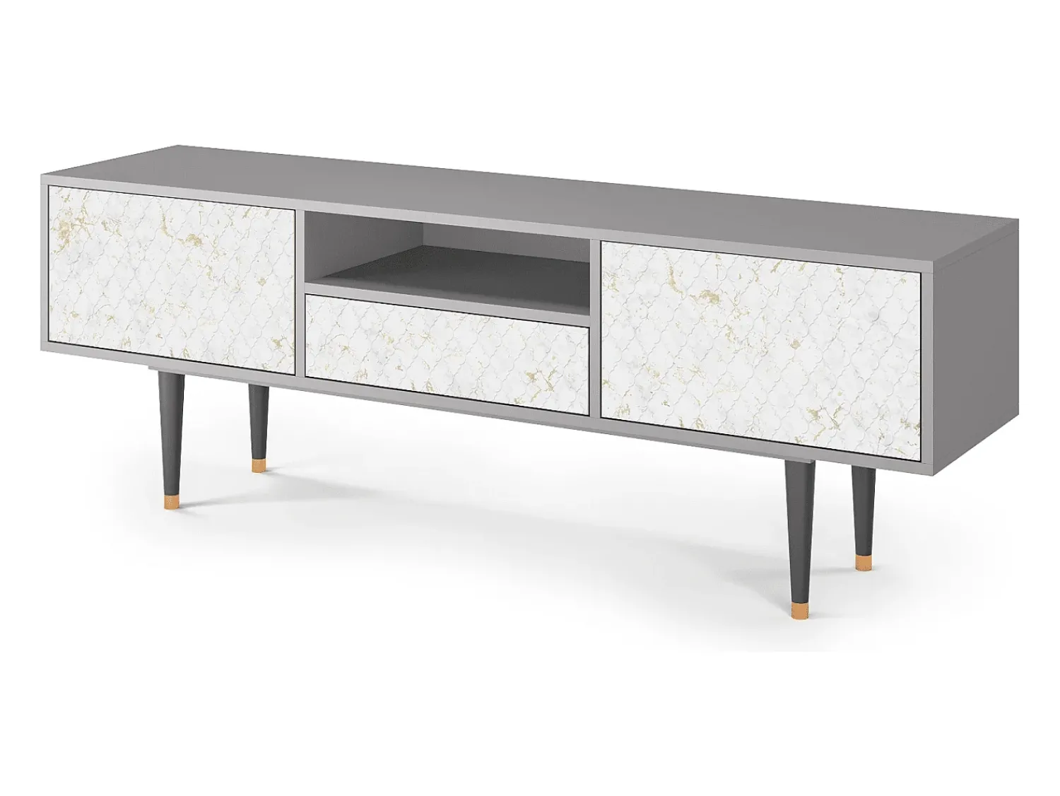Mueble de TV - 170х59х41 cm - T6 - Sweet Cotton, Cinza^ Móvel De Tv