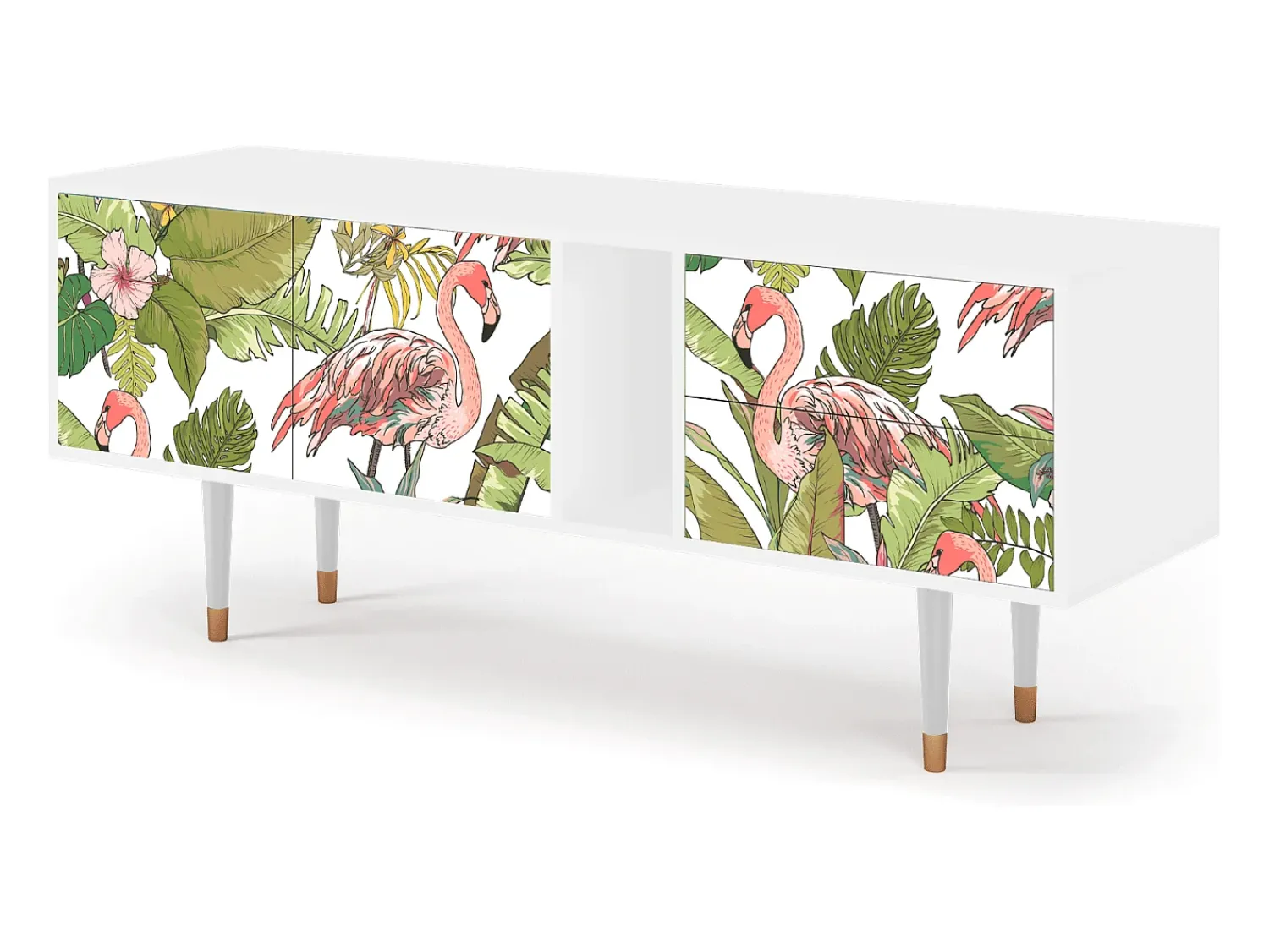 New Mueble de TV - 170х69х48 cm - T1 - Sweet Flamingo, Branco Bege