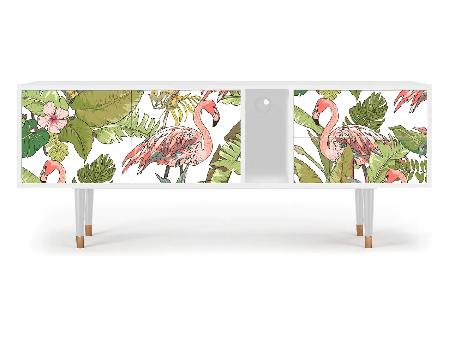New Mueble de TV - 170х69х48 cm - T1 - Sweet Flamingo, Branco Bege
