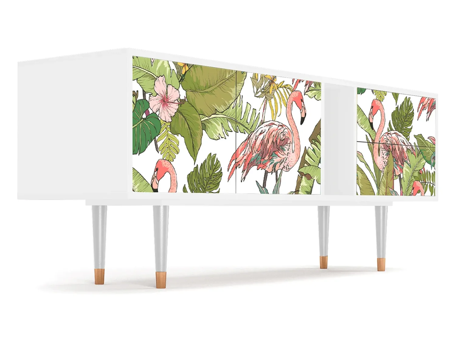 New Mueble de TV - 170х69х48 cm - T1 - Sweet Flamingo, Branco Bege