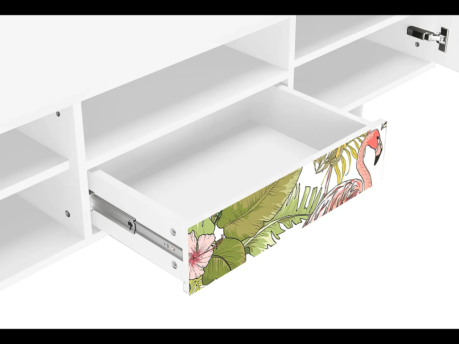 Mueble de TV - 170х59х41 cm - T6 - Sweet Flamingo, Branco^ Móvel De Tv