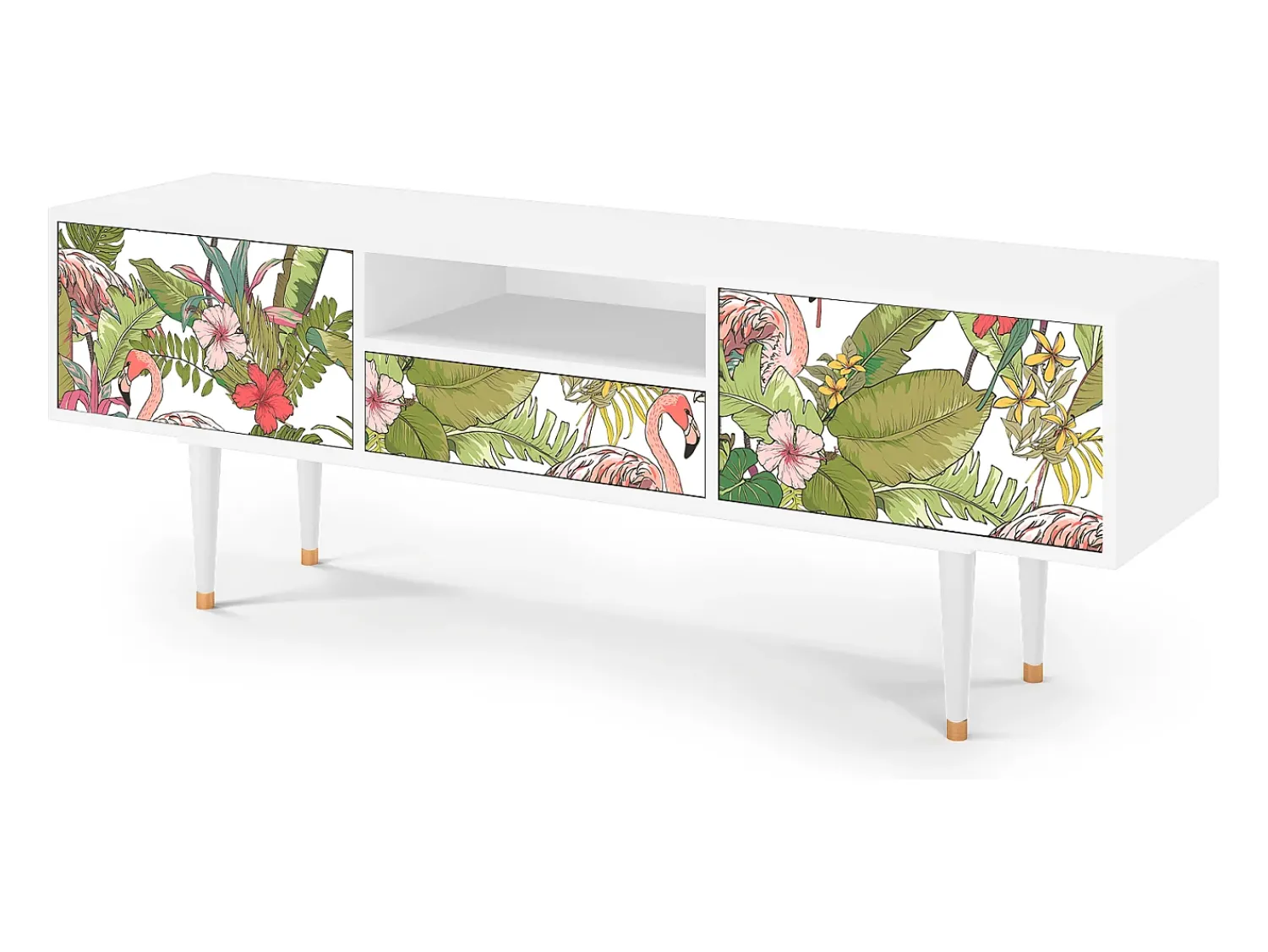 Mueble de TV - 170х59х41 cm - T6 - Sweet Flamingo, Branco^ Móvel De Tv
