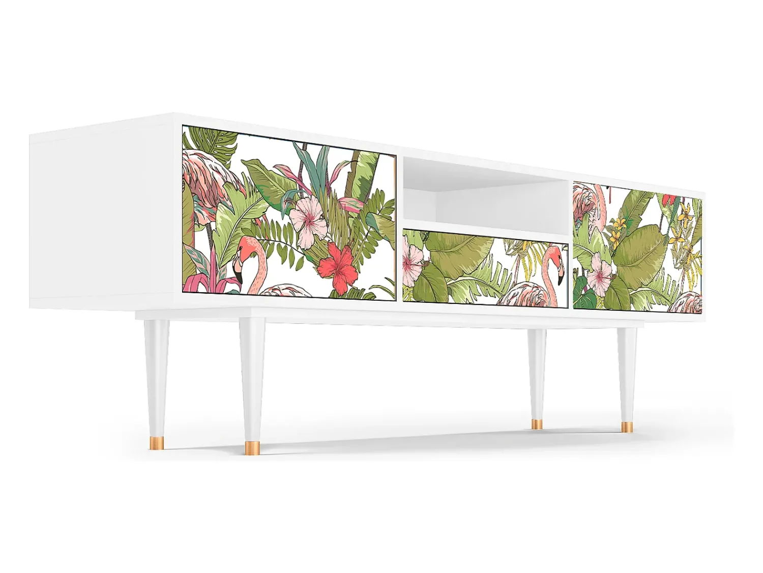 Mueble de TV - 170х59х41 cm - T6 - Sweet Flamingo, Branco^ Móvel De Tv