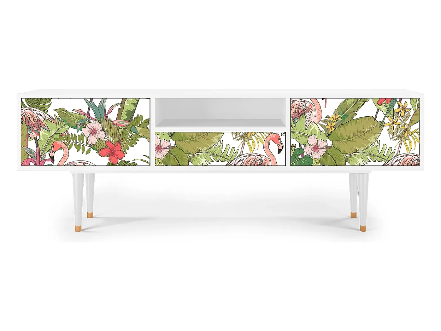 Mueble de TV - 170х59х41 cm - T6 - Sweet Flamingo, Branco^ Móvel De Tv