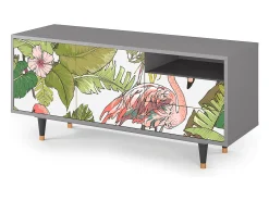 Outlet Mueble de TV - 125х56х41 cm - T7 - Sweet Flamingo, Cinza Cinzento