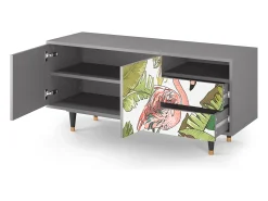 Outlet Mueble de TV - 125х56х41 cm - T7 - Sweet Flamingo, Cinza Cinzento