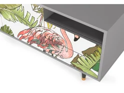 Outlet Mueble de TV - 125х56х41 cm - T7 - Sweet Flamingo, Cinza Cinzento