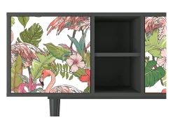New Mueble de TV - 150х69х41 cm - T5 - Sweet Flamingo, Antracite Cinza antracite