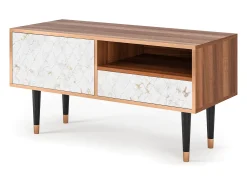 Móvel De Tv| Mueble de TV - 115х59х48 cm - T3 - Sweet Cotton, Nogueira Castanho
