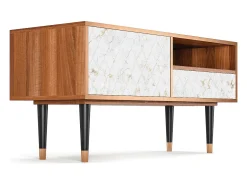 Móvel De Tv| Mueble de TV - 115х59х48 cm - T3 - Sweet Cotton, Nogueira Castanho