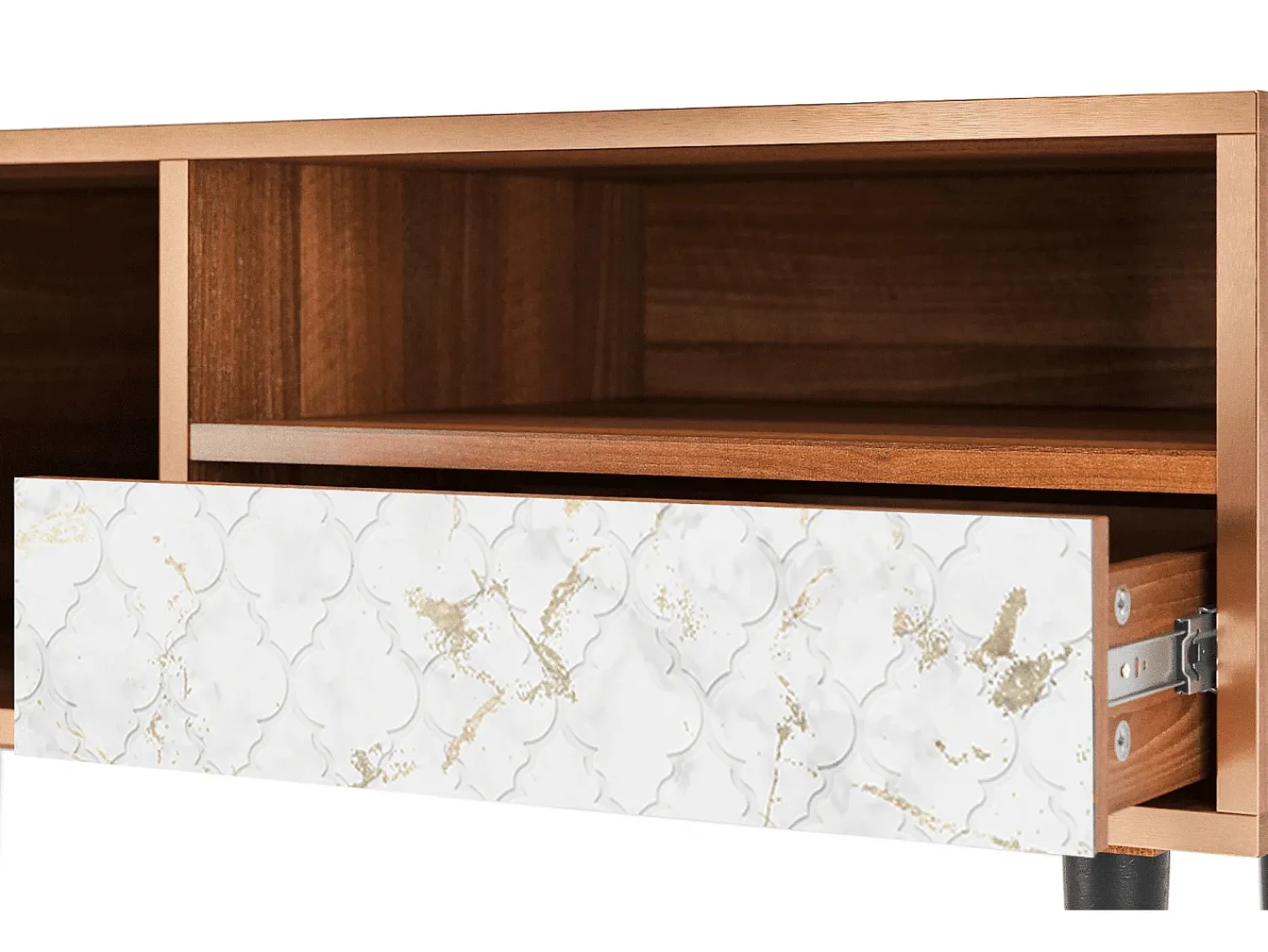 Móvel De Tv| Mueble de TV - 115х59х48 cm - T3 - Sweet Cotton, Nogueira Castanho