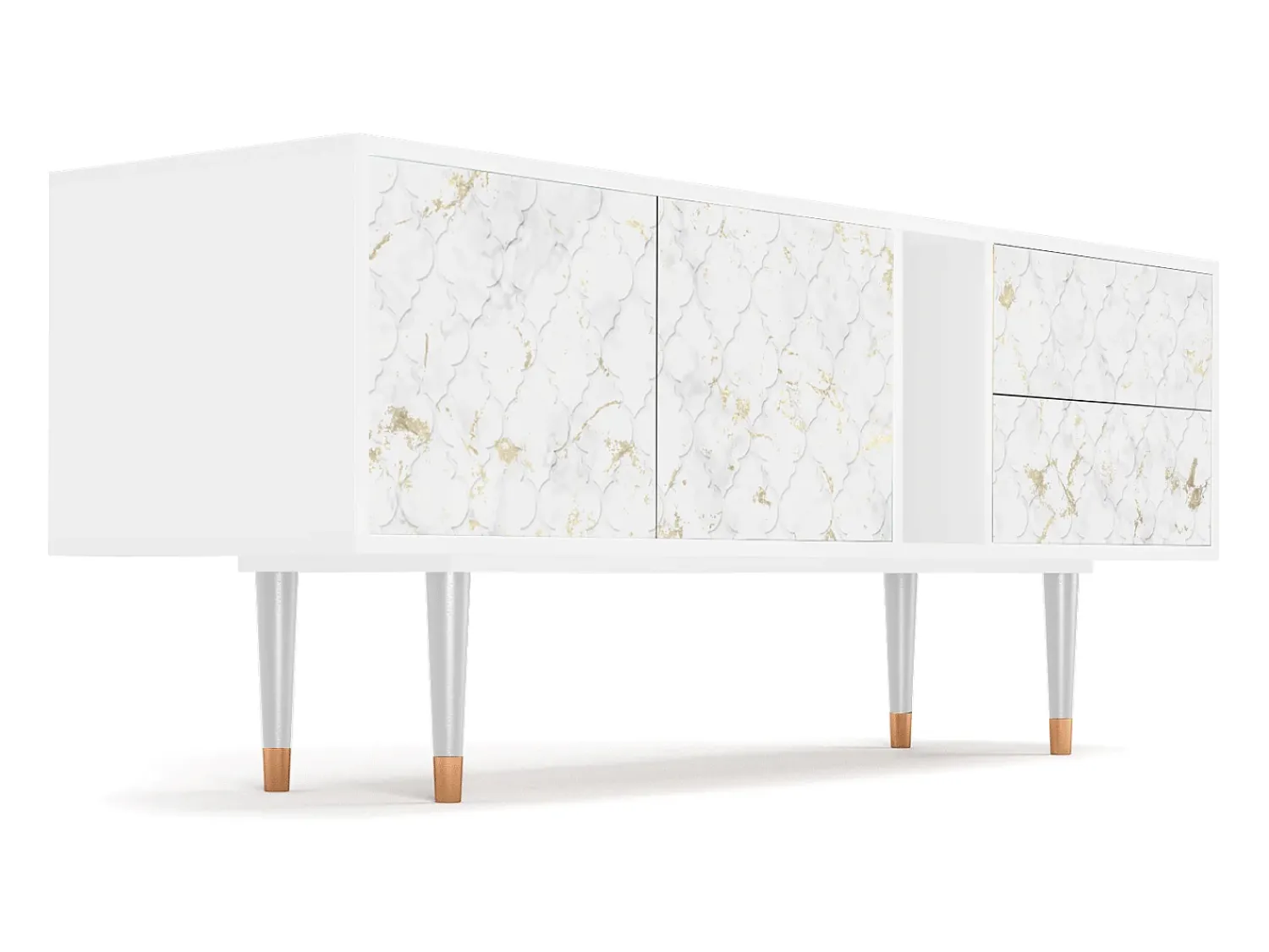 Móvel De Tv| Mueble de TV - 170х69х48 cm - T1 - Sweet Cotton, Branco Bege