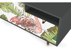 Móvel De Tv| Mueble de TV - 125х56х41 cm - T7 - Sweet Flamingo, Antracite Cinza antracite