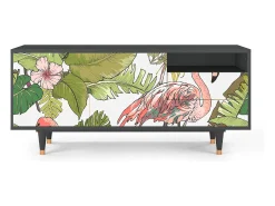 Móvel De Tv| Mueble de TV - 125х56х41 cm - T7 - Sweet Flamingo, Antracite Cinza antracite