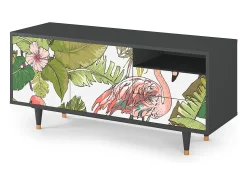 Móvel De Tv| Mueble de TV - 125х56х41 cm - T7 - Sweet Flamingo, Antracite Cinza antracite