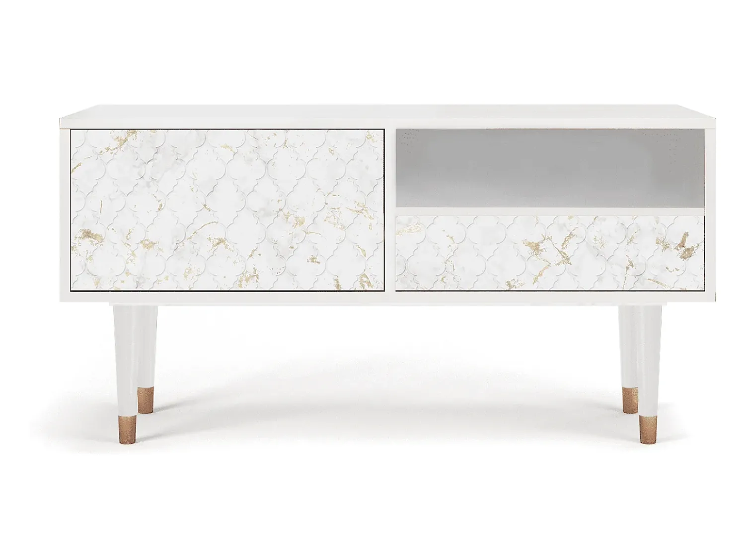 Móvel De Tv| Mueble de TV - 115х59х48 cm - T3 - Sweet Cotton, Branco Bege
