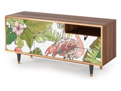 Hot Mueble de TV - 125х56х41 cm - T7 - Sweet Flamingo, Nogueira Castanho