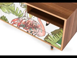 Hot Mueble de TV - 125х56х41 cm - T7 - Sweet Flamingo, Nogueira Castanho
