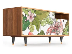 Hot Mueble de TV - 125х56х41 cm - T7 - Sweet Flamingo, Nogueira Castanho