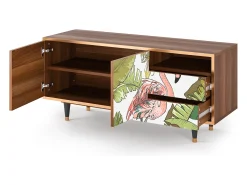 Hot Mueble de TV - 125х56х41 cm - T7 - Sweet Flamingo, Nogueira Castanho