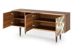 Móvel De Tv| Mueble de TV - 150х69х41 cm - T5 - Sweet Flamingo, Nogueira Castanho