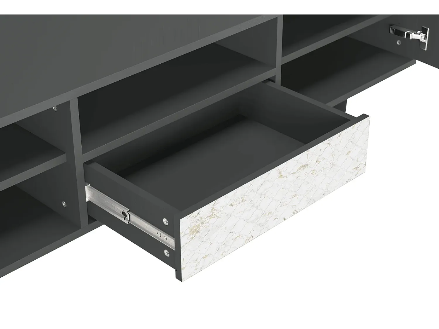 New Mueble de TV - 170х59х41 cm - T6 - Sweet Cotton, Antracite Cinza antracite