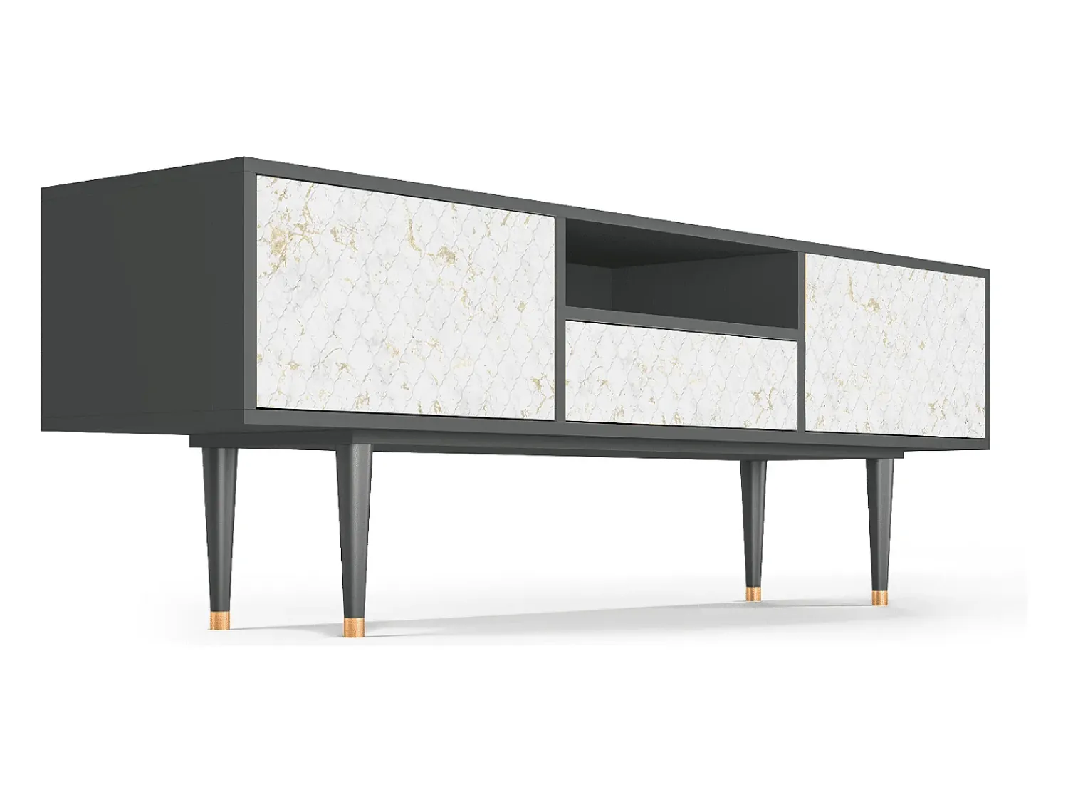 New Mueble de TV - 170х59х41 cm - T6 - Sweet Cotton, Antracite Cinza antracite