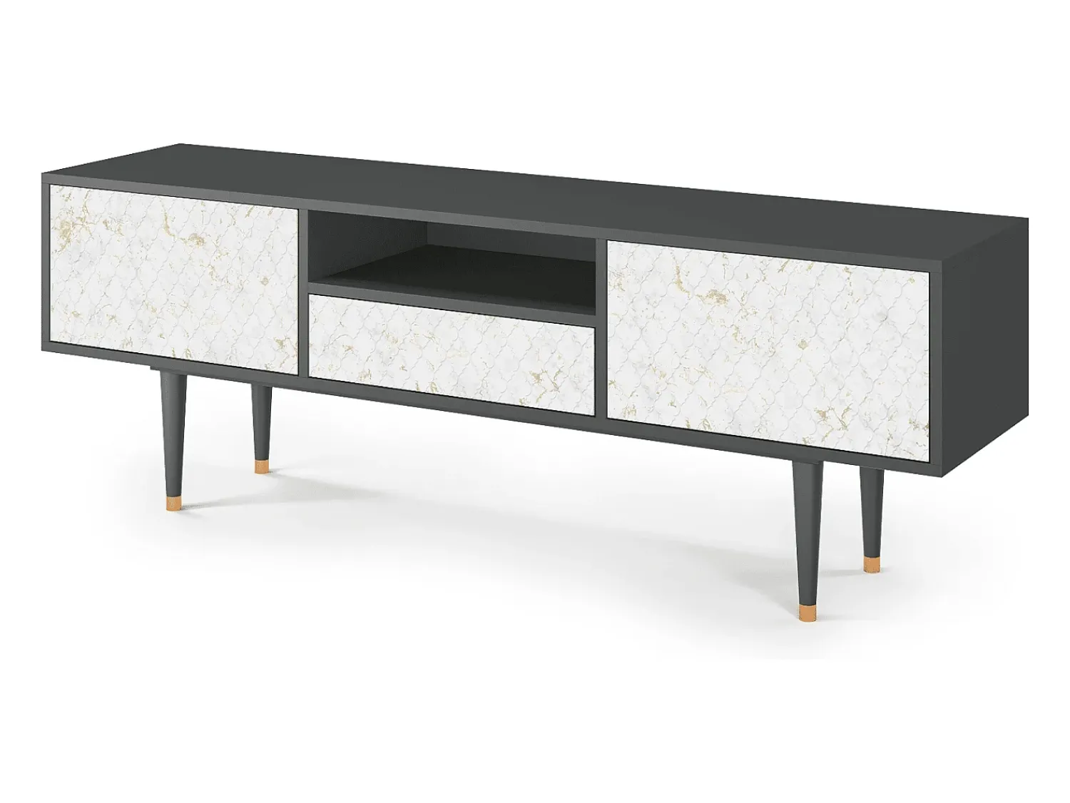 New Mueble de TV - 170х59х41 cm - T6 - Sweet Cotton, Antracite Cinza antracite