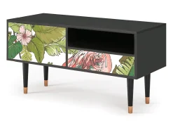 Móvel De Tv* Mueble de TV - 115х59х48 cm - T3 - Sweet Flamingo, Antracite Cinza antracite
