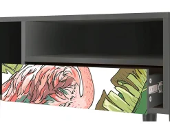 Móvel De Tv* Mueble de TV - 115х59х48 cm - T3 - Sweet Flamingo, Antracite Cinza antracite
