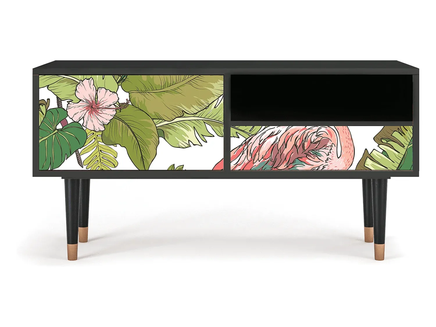 Móvel De Tv* Mueble de TV - 115х59х48 cm - T3 - Sweet Flamingo, Antracite Cinza antracite