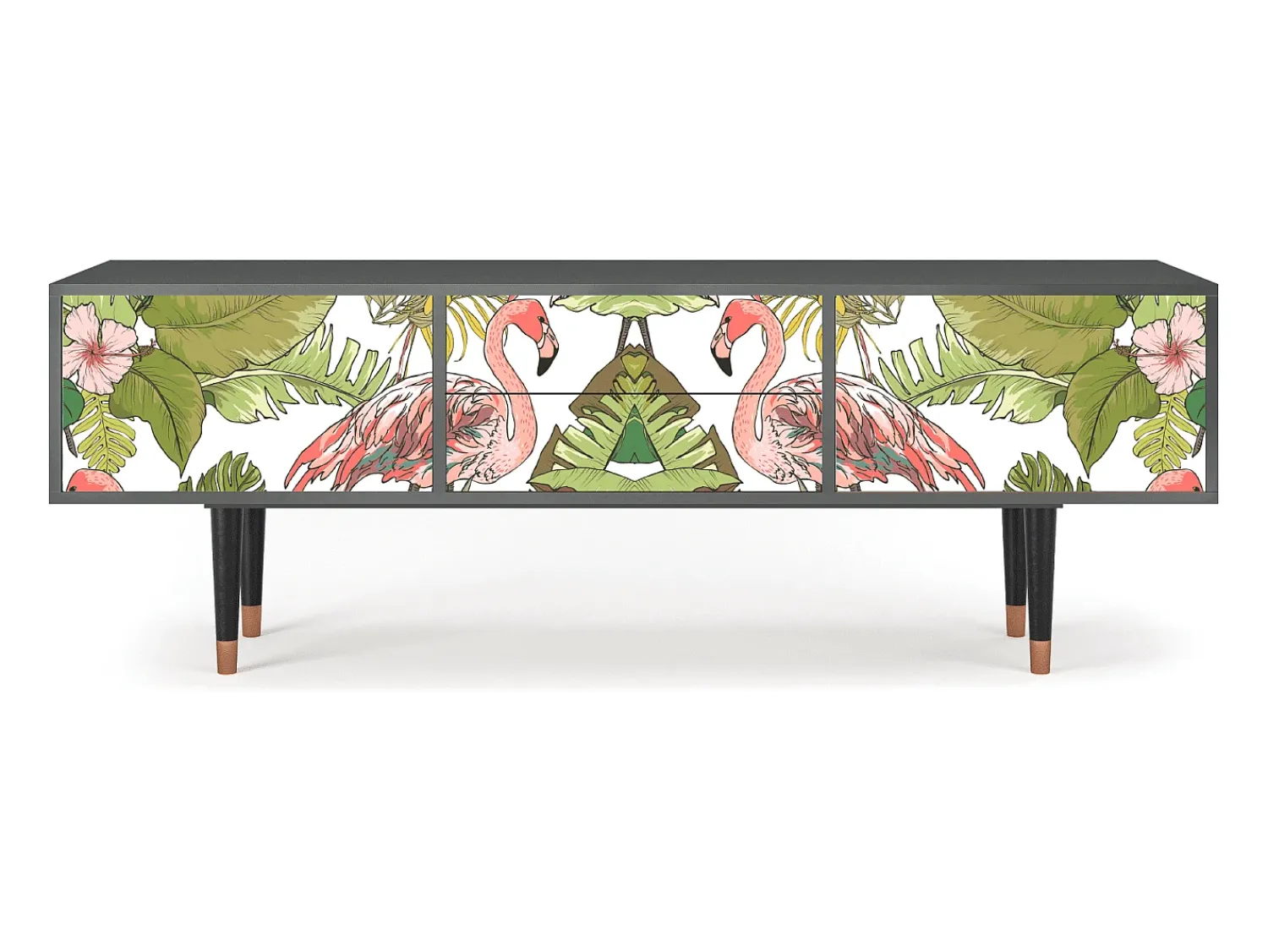 Móvel De Tv* Mueble de TV - 170х59х48 cm - T4 - Sweet Flamingo, Antracite Cinza antracite