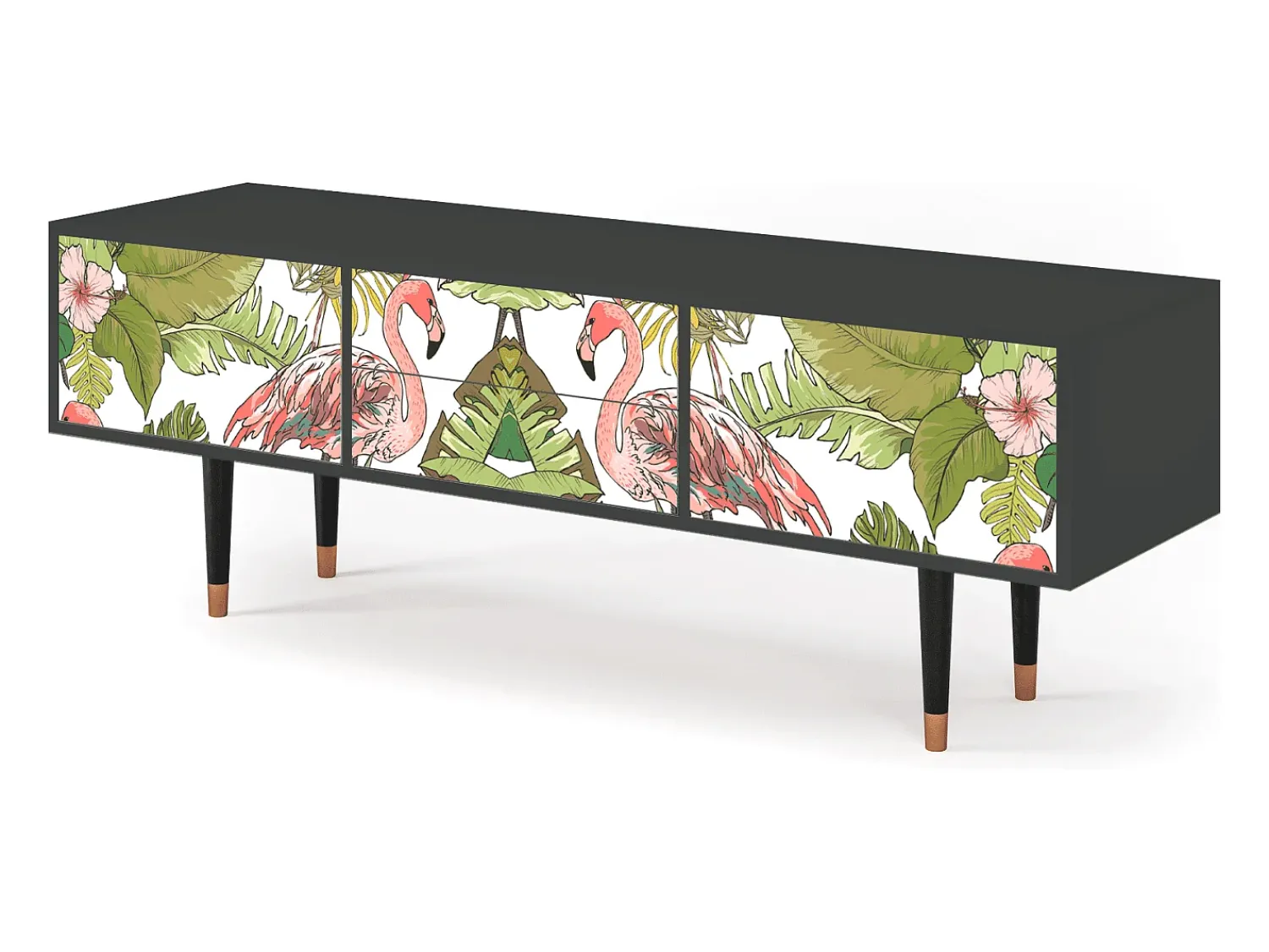 Móvel De Tv* Mueble de TV - 170х59х48 cm - T4 - Sweet Flamingo, Antracite Cinza antracite