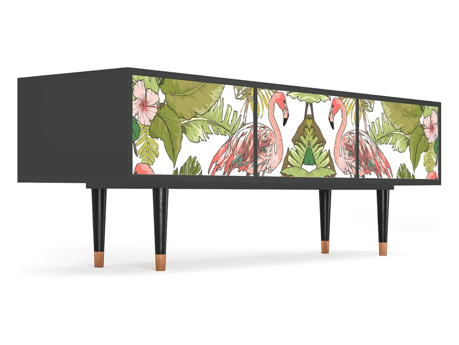 Móvel De Tv* Mueble de TV - 170х59х48 cm - T4 - Sweet Flamingo, Antracite Cinza antracite