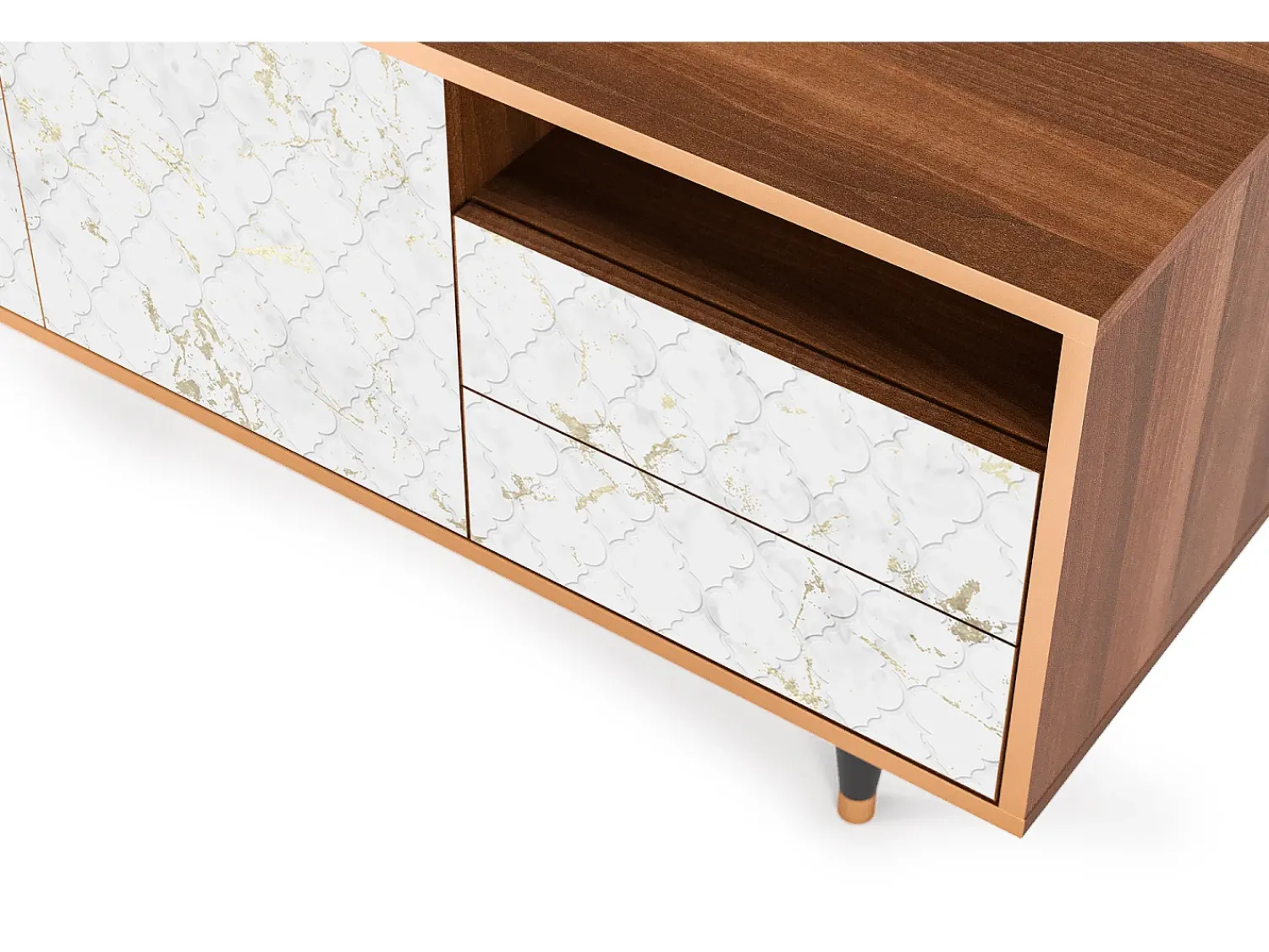 Mueble de TV - 125х56х41 cm - T7 - Sweet Cotton, Nogueira^ Móvel De Tv