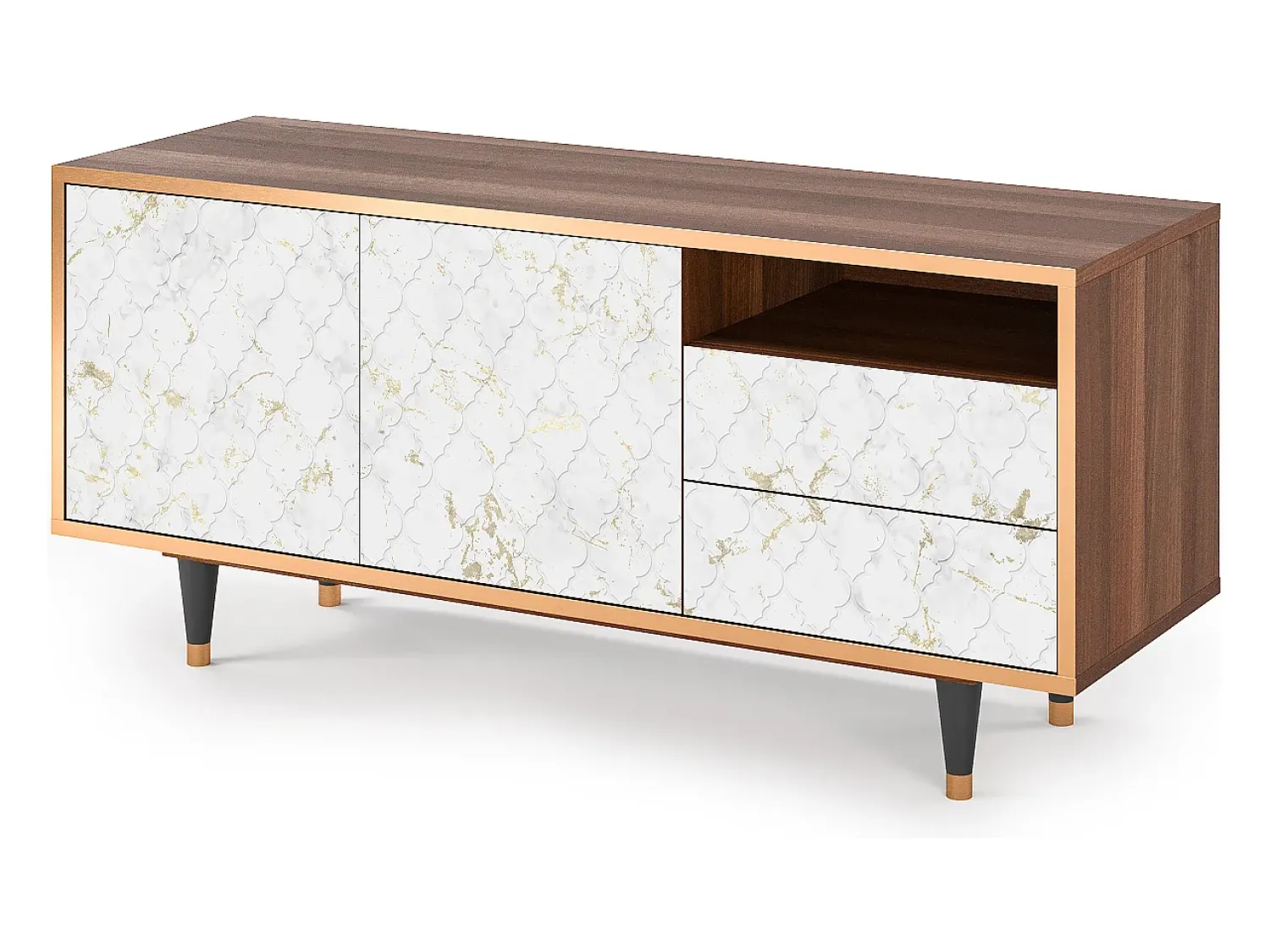 Mueble de TV - 125х56х41 cm - T7 - Sweet Cotton, Nogueira^ Móvel De Tv