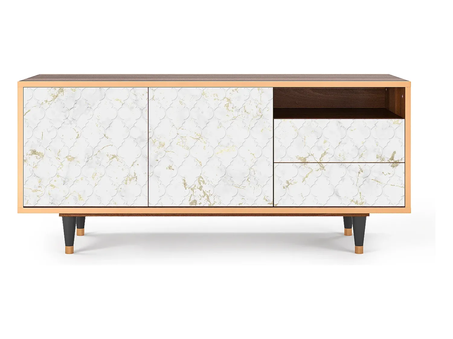 Mueble de TV - 125х56х41 cm - T7 - Sweet Cotton, Nogueira^ Móvel De Tv