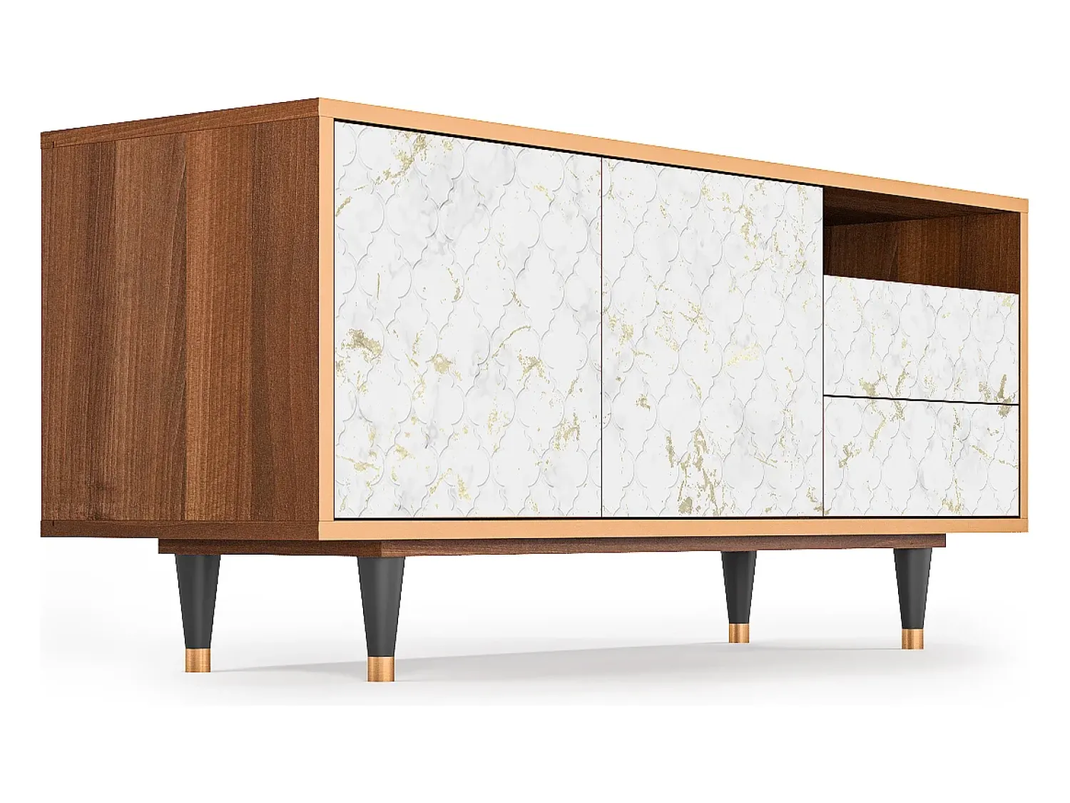 Mueble de TV - 125х56х41 cm - T7 - Sweet Cotton, Nogueira^ Móvel De Tv