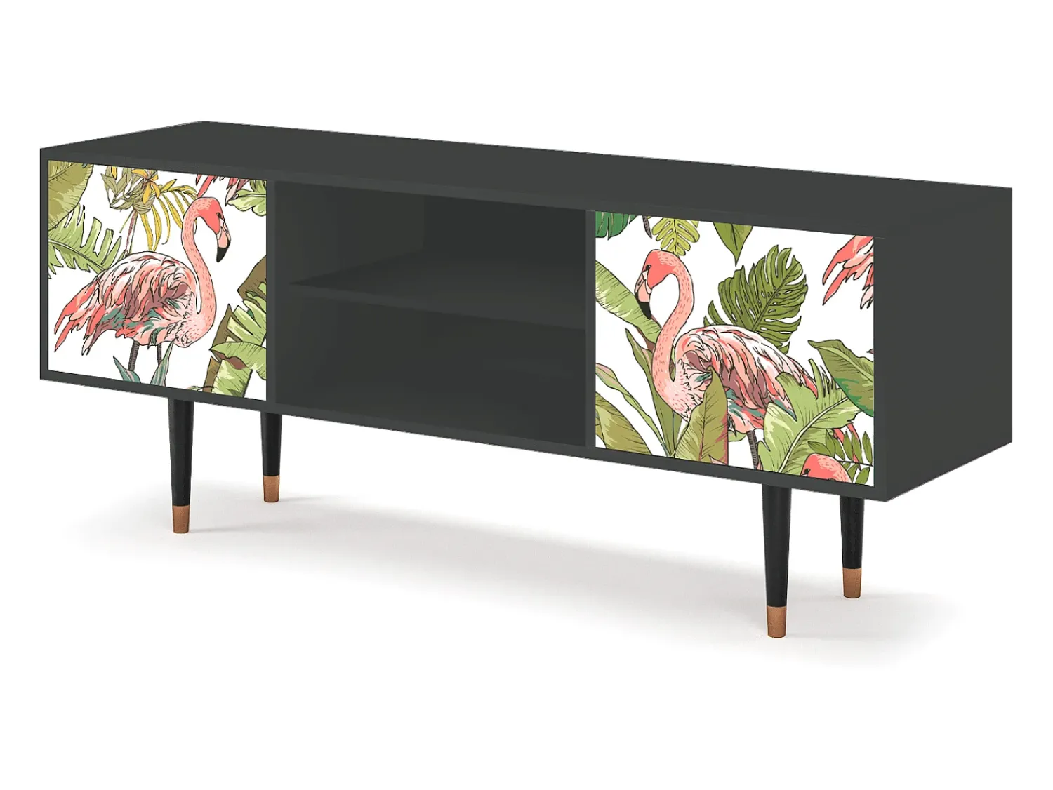 Móvel De Tv* Mueble de TV - 170х69х48 cm - T2 - Sweet Flamingo, Antracite Cinza antracite