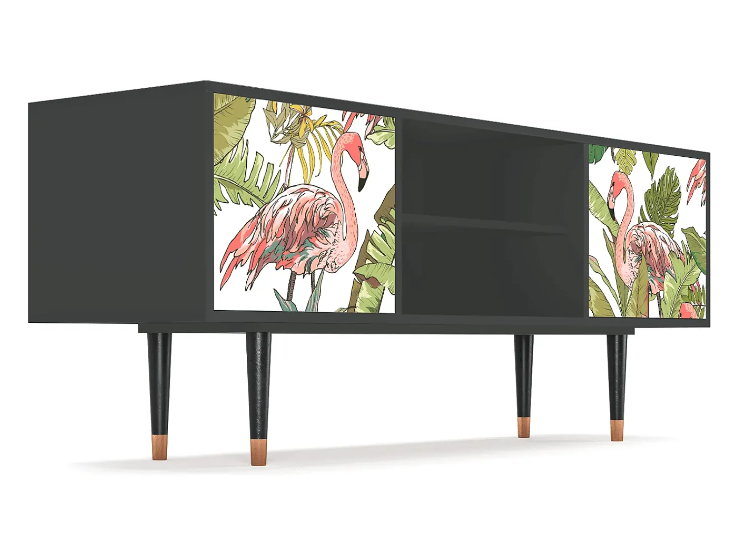 Móvel De Tv* Mueble de TV - 170х69х48 cm - T2 - Sweet Flamingo, Antracite Cinza antracite