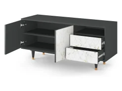 Móvel De Tv* Mueble de TV - 125х56х41 cm - T7 - Sweet Cotton, Antracite Cinza antracite